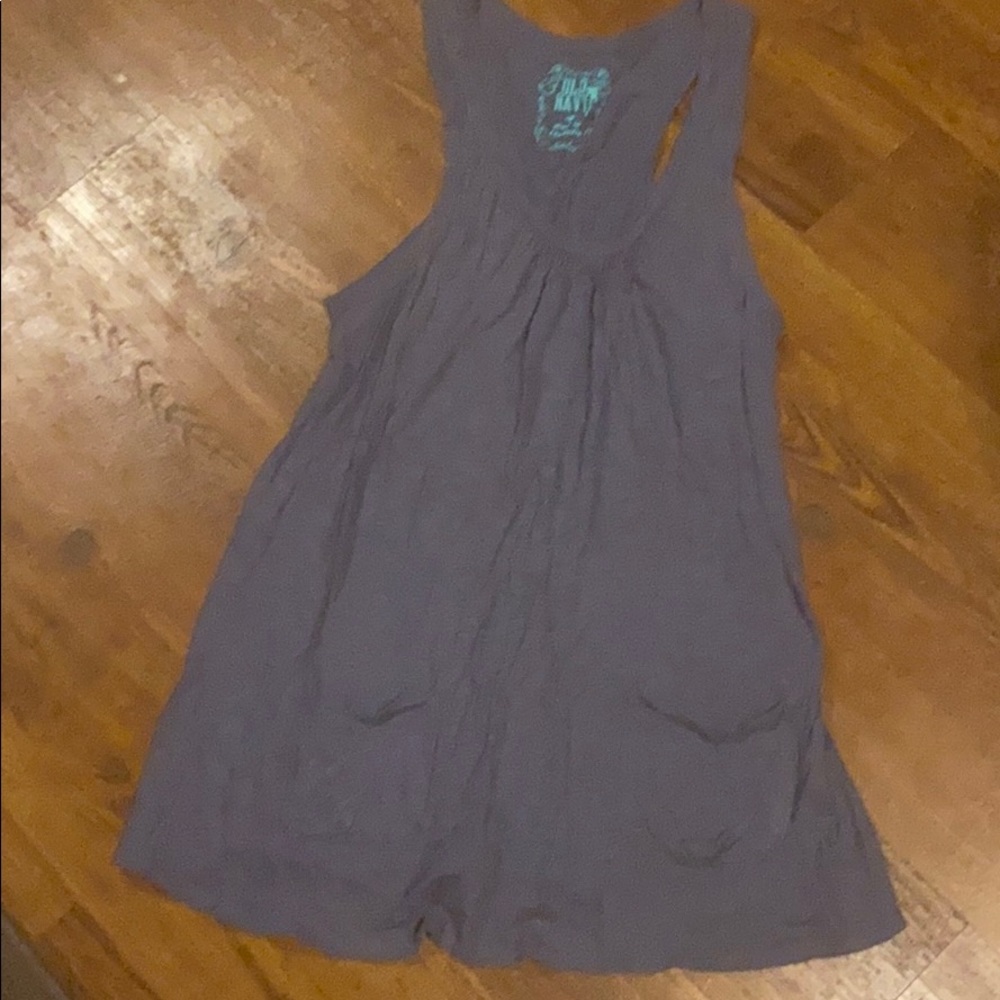 Navy cotton sleeveless dress